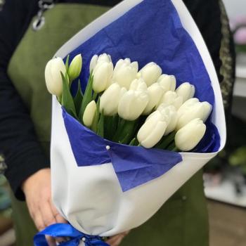 Белые тюльпаны 23 шт. артикул букета  4026k