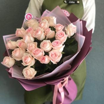 Бело-розовые розы 60 см (Россия) Артикул  4068krasn