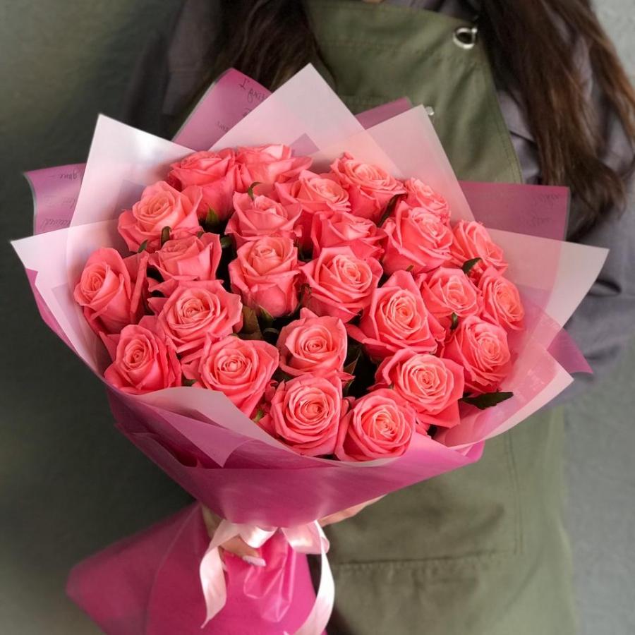 Розовые розы 50 см 25 шт. (Россия) Артикул: 4070krd