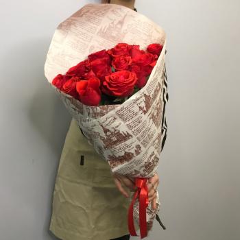 Красные розы 15 шт 60см (Эквадор) код: 1468dar